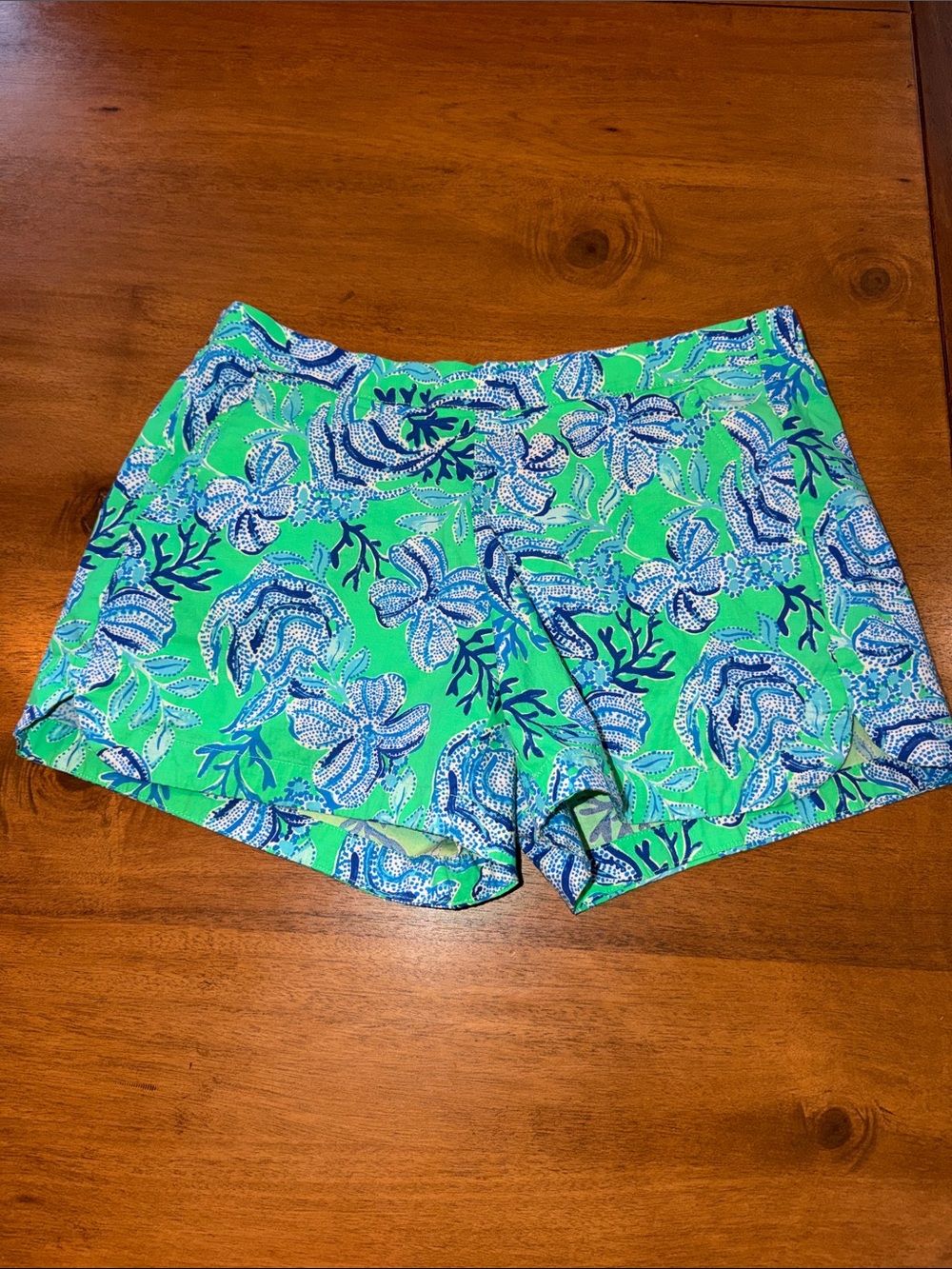 Lilly Pulitzer Floral Print Green & Blue Women’s Shorts